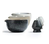 TEANAGOO Japanese Natural Rock Texture Matcha Chawan - 510 ml - K17 - Noir Rocky/Gris - Bol à thé en céramique - Bol à thé pour matcha