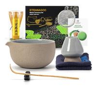 TEANAGOO Kit matcha cérémonie avec fouet et bol, 7 pièces - Gris