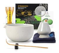 TEANAGOO Kit matcha cérémonie avec fouet et bol, 7 pièces - Gris clair