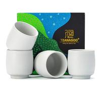TEANAGOO Tasse à thé Chinoise,5.8 oz,Ruware,Blanc Ivoire,4 pcs/Box,TC07,Tasses à thé Chinoises,Tasses à thé japonaises,Tasses à thé Vertes,Tasses à thé asiatiques sans...