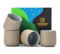 TEANAGOO Tasse à thé en céramique japonaise, 205 ml, Gris foncé, H4, 4 pièces Tasses à thé japonaises Tasse à thé chinoise Tasses à thé asiatiques sans poignées Tasse à thé coréen