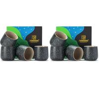 TEANAGOO Tasse à thé japonaise en céramique, 205 ml, gris anthracite, H17, 4 pièces/boîte, tasses à thé japonaises occupées, tasse à thé chinoise, tasses à thé asiatiques sans poignées (Lot de 2)
