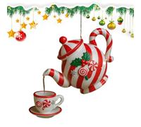 Teapot Christmas Tree Decorations - Holiday Decor Pendant Rustic Bag Charm | 2D Acrylic Teapot Christmas Teapot Christmas Tree Ornaments Pendant RustWall Shelf Fireplace Garden Yard Office Apartment Car
