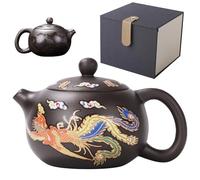 TEAPOT TEAPOT TEAPOT CERAMIC TEAPOT DRAGON ET PHOENIX TEAPOT DE TEAPOT COLAGE DE COULEUR DE COUPA