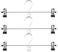 Tebery lot de 12 Cintre pour pantalon métallique superposable noir super résistant, noir, cintre pour pantalon, cintre pour jupe avec clips extra-forts