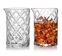 Tebery Lot de 2 pichets mélangeurs à cocktail en cristal de 700 ml, fond épais, sans couture, pour Martini, Mojito