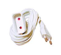 TEC HIT 6106 - Cordon Prolongateur - 6 Ampèress/230 Volts - 2300 Watts - Avec Sécurité Enfant - 5 mètres - Blanc