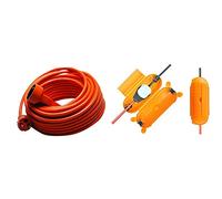 TEC HIT 6418 - Prolongateur Jardin - Prise de Courant avec Terre 3 x 1,5 mm2 - Cordon 25 m - 16 A/3680 W - Orange & Brennenstuhl 1160440 Safe-Box BIG IP44 (boitier de Protection pour câble) Jaune