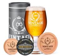 Tecanne Verre à bière personnalisé 40e anniversaire pour homme et femme 1985 414 ml pour papa, mari, oncle, frère, meilleurs amis pour lui et elle