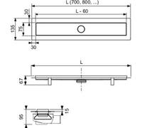 TECE 15103070 Kit de caniveau de douche TECElinus, plat,