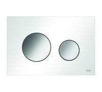 TECE Plaque de commande pour WC TECEloop, plastique, pour technique à deux quantités, 9240927, Couleur: blanc, touches chromées brillantes