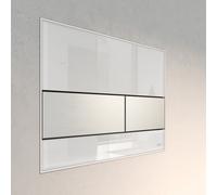 Tece TECEsquare - Commande de chasse d'eau, finition anti-empreintes, verre blanc / inox brossé 9240801