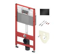 Tece TECEbase - Bâti-support pour WC suspendu, avec réservoir Base, plaque de déclenchement et isolation phonique incluses, hauteur d'installation 1,12 m, noir mat 9400414