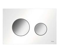 TECE Plaque de commande pour WC TECEloop, plastique, pour technique à deux quantités, 9240927, Couleur: blanc, touches chromées brillantes