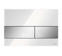 Tece TECEsquare - Commande de chasse d'eau, finition anti-empreintes, verre blanc / inox brossé 9240801