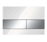 Tece TECEsquare - Commande de chasse d'eau, verre blanc / chrome brillant 9240802