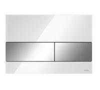 TECE TECEsquare Plaque de commande WC double débit, verre blanc brillant, touche