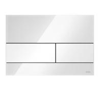 TECE TECEsquare Plaque de commande WC double touche, Verre blanc brillant, touch