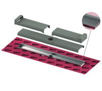 TECEdrainline-evo Caniveau de douche, avec support pour carrelage mural, corps de caniveau droit en acier inoxydable, 600803, Exécution: Longueur nominale : 800mm (793mm)