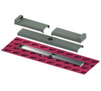 Tece Caniveau de douche TECEdrainline-Evo 80 cm, acier inoxydable, bride, collier Seal System 600802