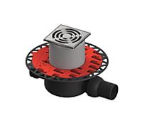 TECEdrainpoint S 122 set de vidange Norm 3601202 100x100mm, DN50, bride universelle, cadre en acier inoxydable