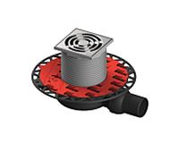 TECEdrainpoint sortie de 110 réglé 3,601,100 100x100mm, DN50, super plat, avec universel