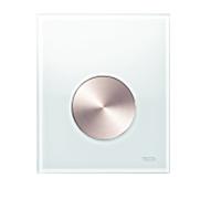 TECE Plaque d'actionnement TECEloop 9242661 verre blanc inox brossé anti-empreintes avec cartouche