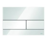 TECEsquare plaque de commande WC verre pour technique à deux quantités, 9240800, Couleur: verre blanc brillant, touches blanches brillantes
