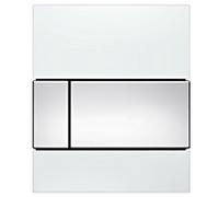 TECEsquare Urinal 9242802 verre blanc, boutons chromés brillants, avec cartouche