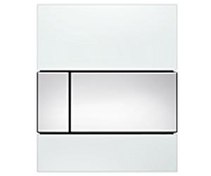 TECEsquare Urinal 9242802 verre blanc, boutons chromés brillants, avec cartouche