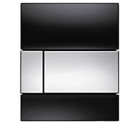 TECEsquare Urinal 9242807 verre noir, boutons chromés brillants