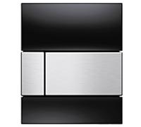 TECEsquare urinoir plaque flush boutons en verre noir 9242806 acier inoxydable brossé