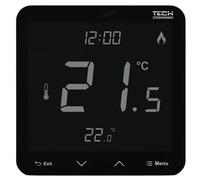 TECH-CONTROLEURS WG.11.0725 Thermostat d'ambiance R-12S filaire, noir, dédié pour rail L-X et L-12