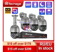 Techage 8CH 4K 5MP 8MP PTZ sécurité POE système de caméra IP extérieure AI détection humaine Kit de caméra de Surveillance Audio vidéo bidirectionnelle 8CH NVR 8pcs Cam 8MP