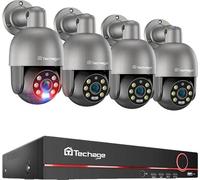 Techage 8CH NVR Système de surveillance, 8MP caméras haute résolution, détection humaine IA, 8CH NVR 4PCS CAM 8MP, Aucun