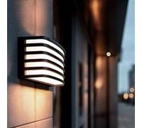 TechBrey Applique Murale Extérieure LED 15W Aluminium Noir Juli Noir Noir