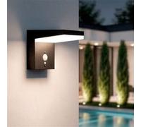 Ledkia Applique Murale Solaire LED 5W Aluminium avec Détecteur de Mouvement Edwan Noir
