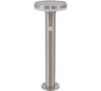 TechBrey Balise LED Solaire Extérieure Helios Inox 6W en Saillie sur Pied 45cm avec Détecteur de Mouvement Helios Inox 3000K Blanc chaud Gris G
