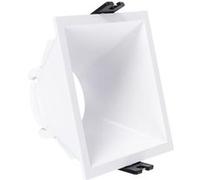 TechBrey Collerette Downlight Carrée Faible UGR pour Ampoule LED GU10 Coupe 85x85mm Blanc / Argent Blanc / Argent