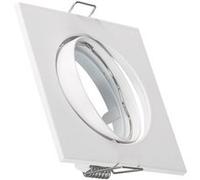 TechBrey Collerette Downlight Carrée Orientable pour Ampoule GU10/GU5.3 Coupe Ø 72mm Nickel Nickel