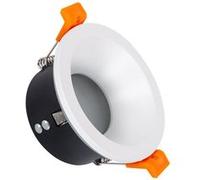 TechBrey Collerette Downlight Ronde IP65 pour Ampoule LED GU10 Coupe Ø75 mm Blanc Blanc