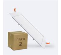 TechBrey Dalle LED 18W Carrée SuperSlim Coupe 205x205 mm Pack de 2 Unités 4000K Blanc neutre Blanc