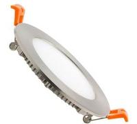 TechBrey Dalle LED 6W Ronde Extra-Plate Coupe Ø 110 mm Argentée 3000K Blanc chaud Argenté