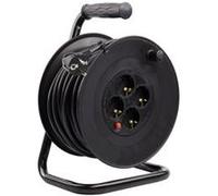 TechBrey Enrouleur extensible 25m 3x1.5 mm Noir Noir