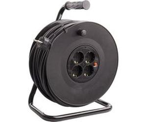 TechBrey Enrouleur Extensible 40m 3x1.5mm avec Système "Anti-Twist" Noir Noir G