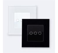 TechBrey Interrupteur Tactile Triple avec Cadre Verre Modern Blanc Blanc G