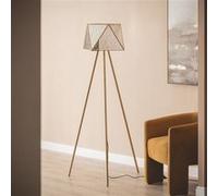 Ledkia Lampadaire Métal et Verre Mattina Doré