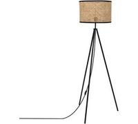 LEDKIA LIGHTING - Lampadaire Rotin Huela | Design Élégant et Unique | Compatible Ampoules E27 | Hauteur 145 cm | Usage Intérieur Varié | Métal, Rotin, Textile, Naturel