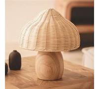 LEDKIA LIGHTING Lampe à Poser Bois et Rotin Karava Naturel