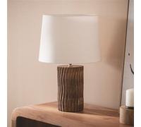 TechBrey Lampe à Poser Bois Shruti ILUZZIA Blanc Blanc G